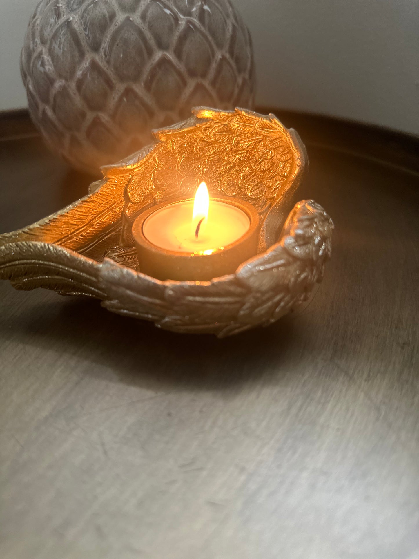 Gold Angel Tealight Holder