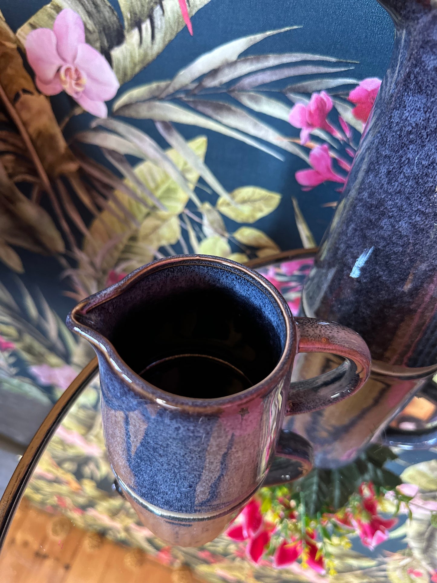 Blue Two Toned Glazed Smaller Jug