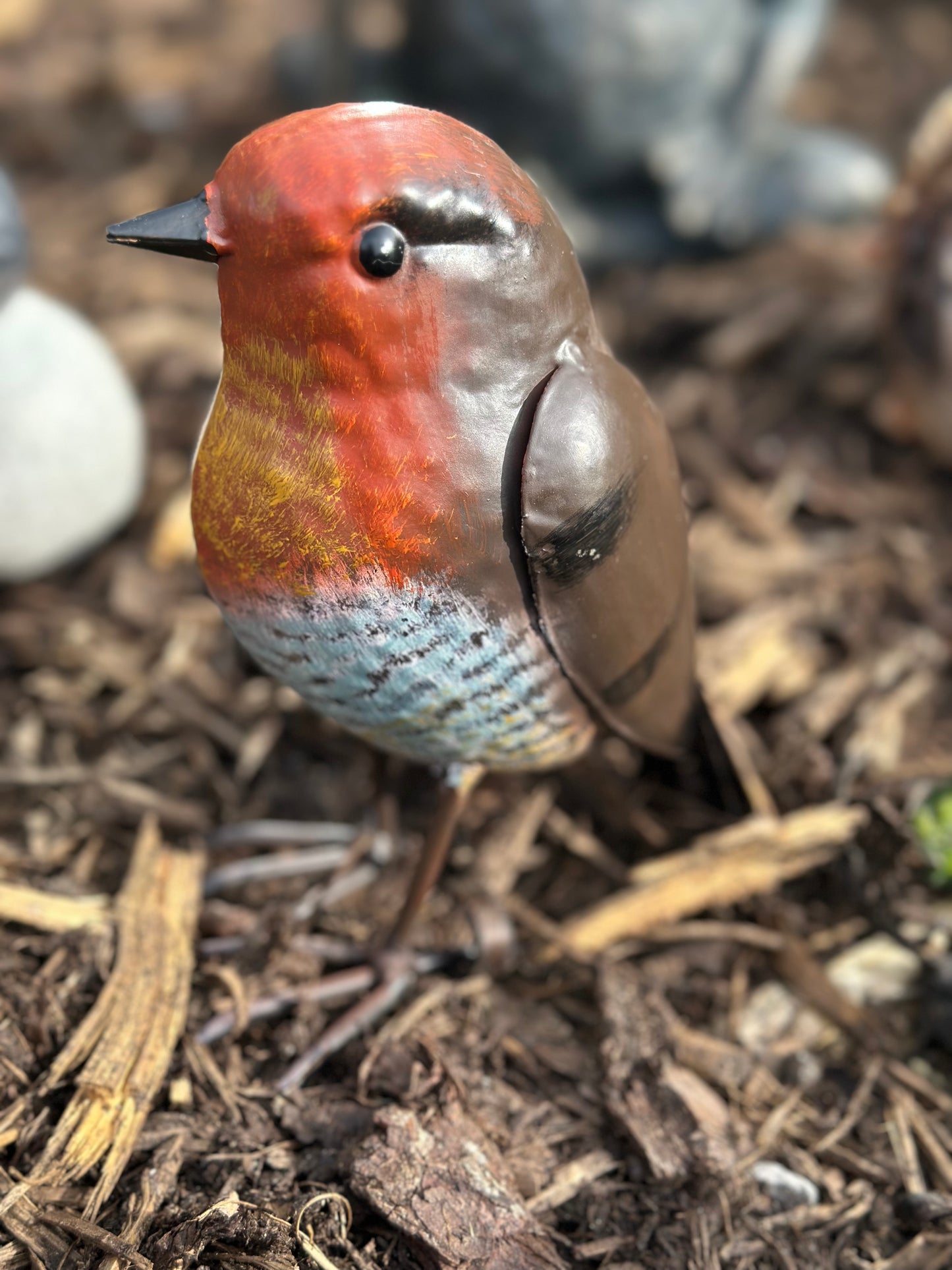 Colourful Garden Metal Robin