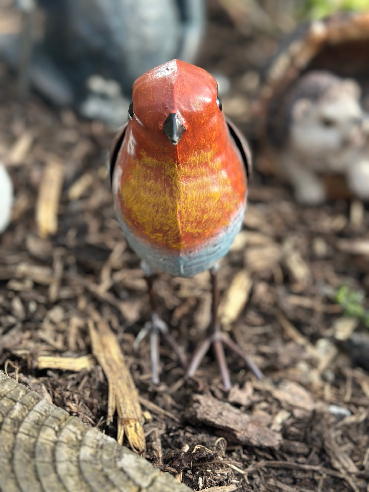 Colourful Garden Metal Robin