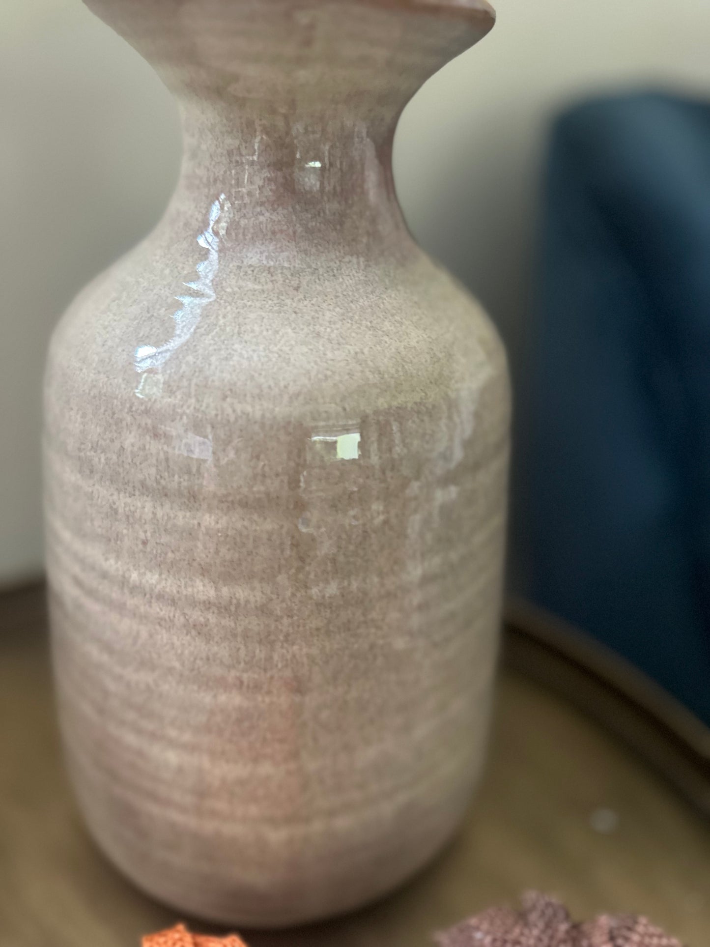 Luxury Tall Ridged Vase with Smooth Ribbed Effect