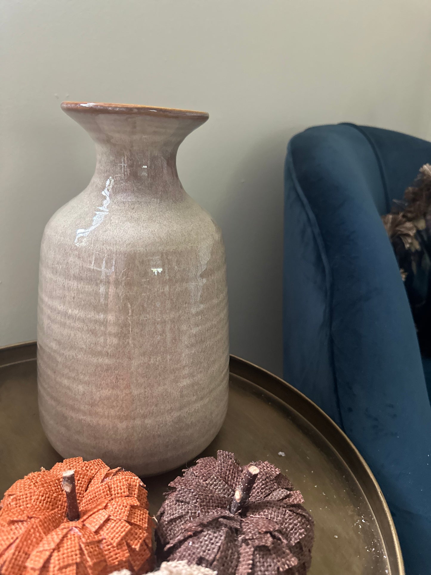 Luxury Tall Ridged Vase with Smooth Ribbed Effect