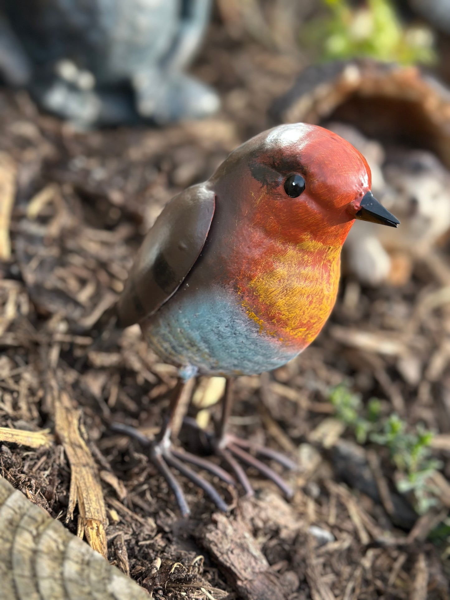 Colourful Garden Metal Robin