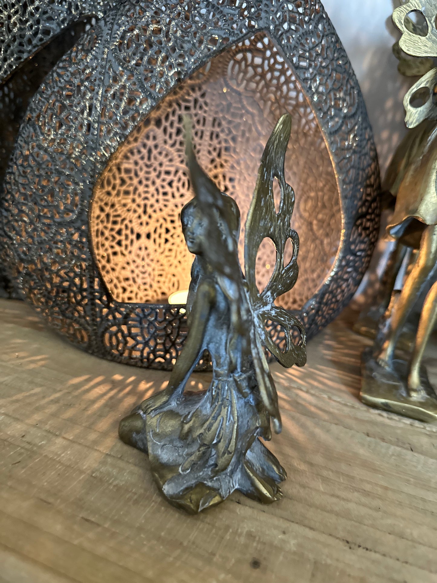 Metal Gold Sitting Fairy