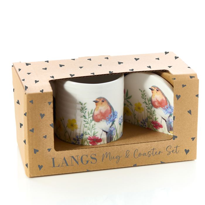 Robin Mug & Matching Coaster Set