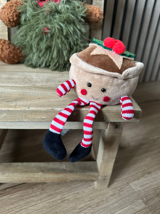 Festive decorative mince pie shelf dangler