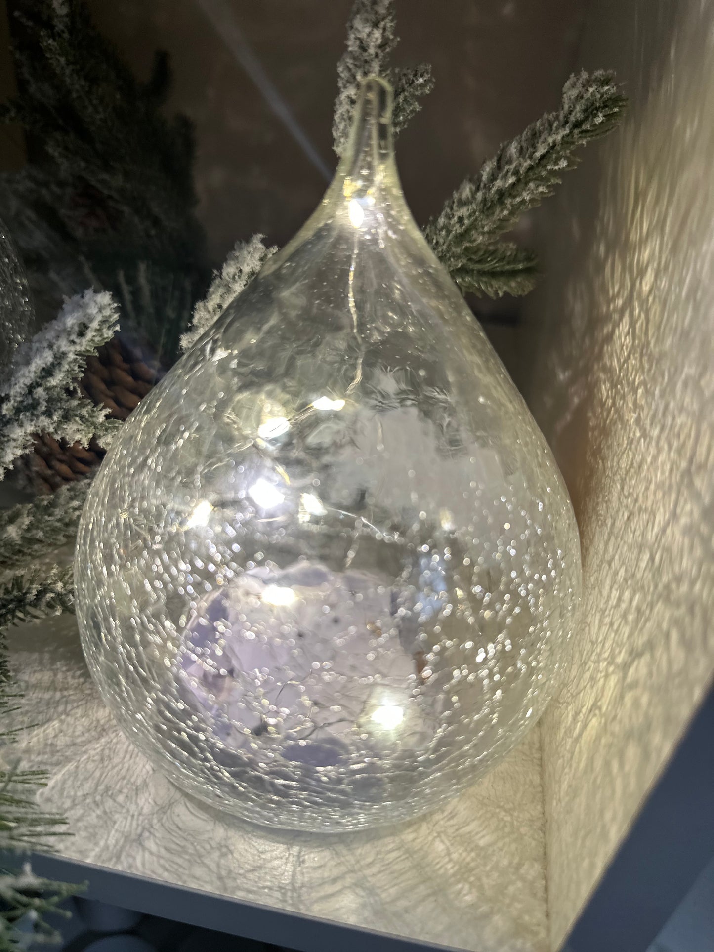 Robin Glass Tear Drop Shaped LED Decoration