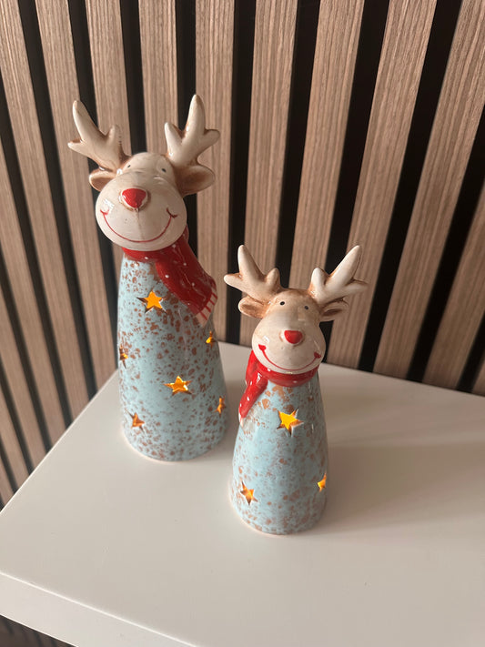 Ceramic Led Reindeers - 2 Sizes