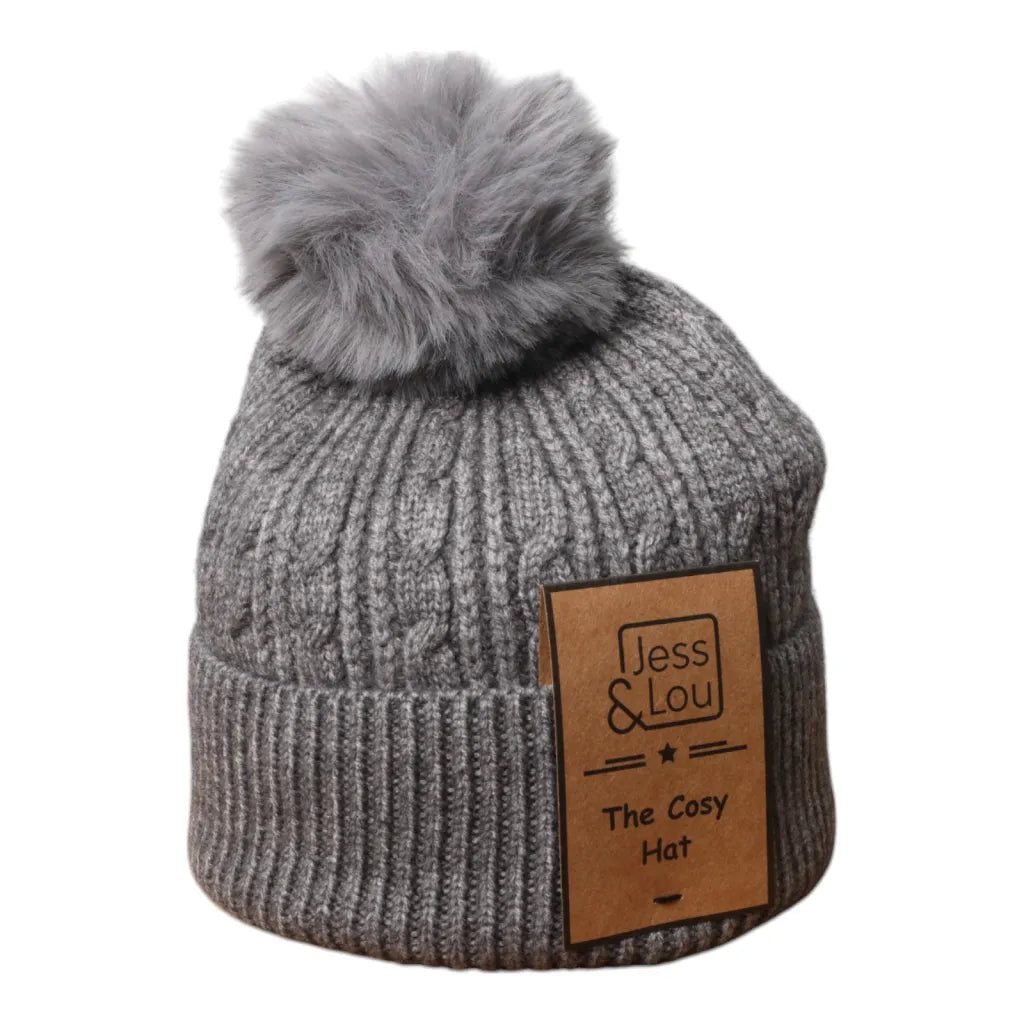 Jess & Lou Cable Knit Bobble Hat ~ 4 Colours
