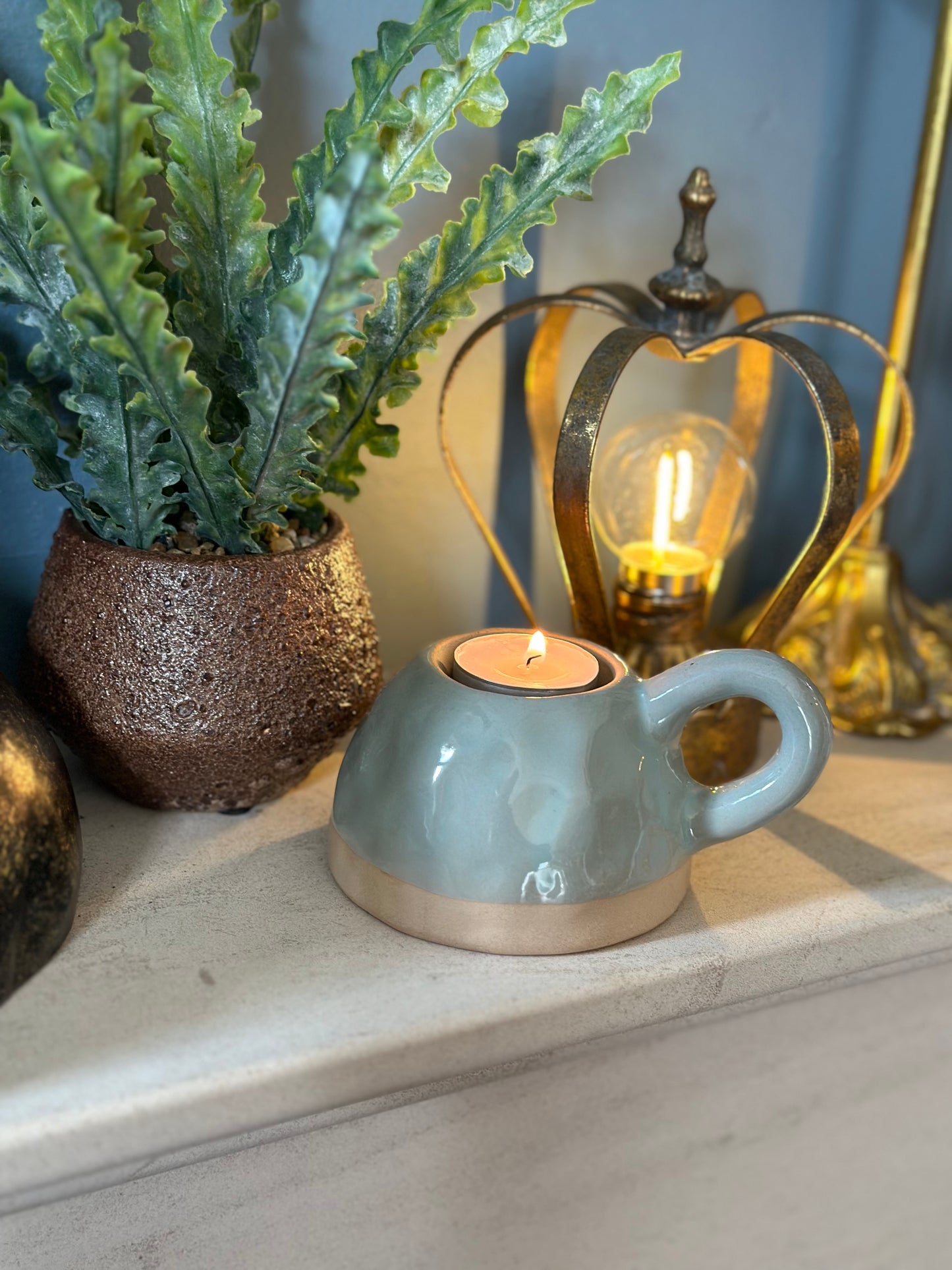 Dimple Pot Tealight Holder ~ Choice of Three Colours