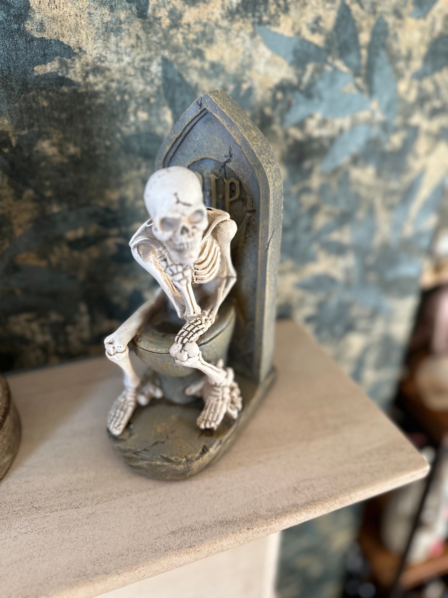 Quirky Skeleton on The Loo
