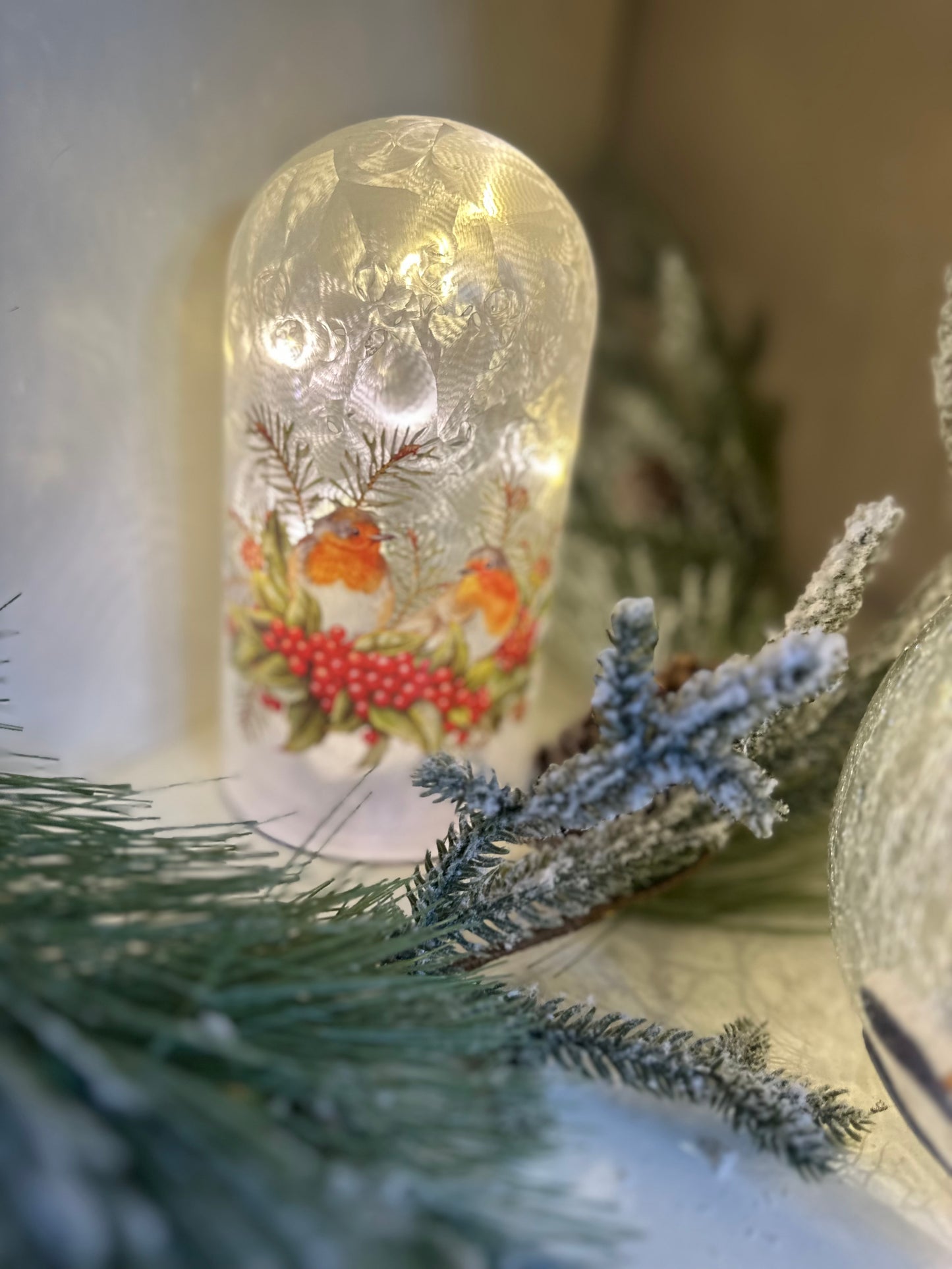 Robin Shaped Dome LED Decor