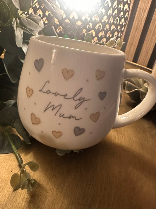Ceramic Heart Lovely Mum Mug