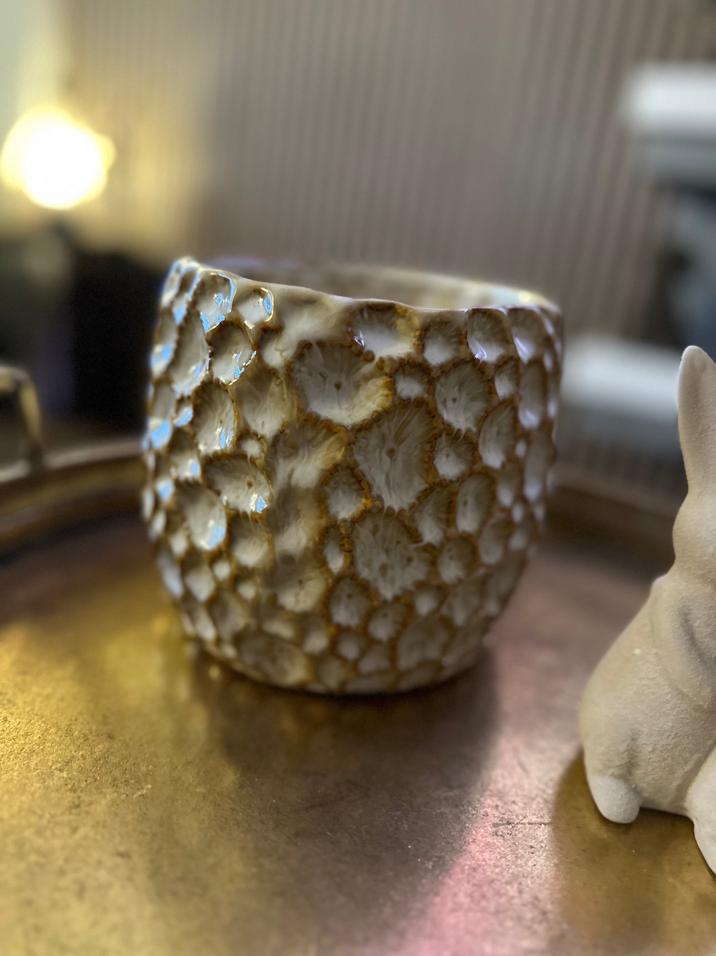 Natural Crater Cover Pot