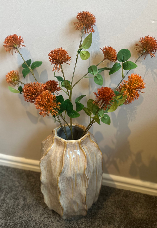 Faux Orange  Fireball Flowers