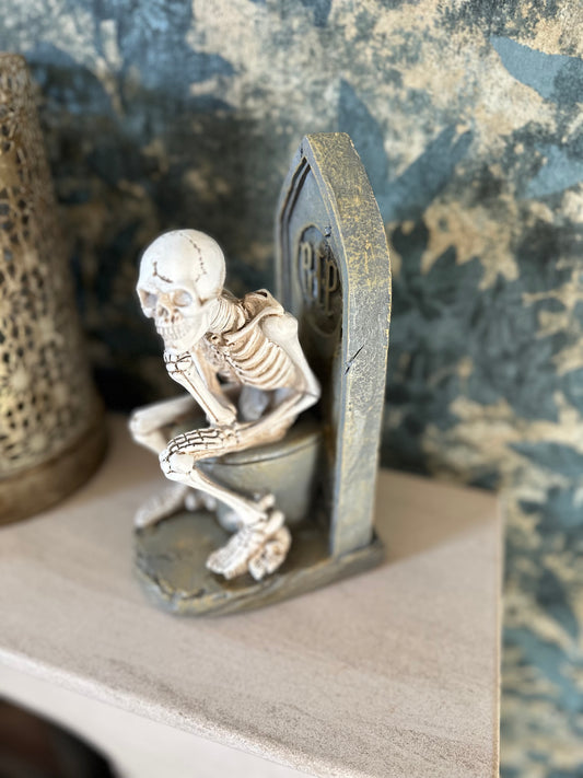 Quirky Skeleton on The Loo
