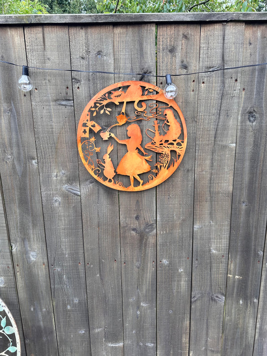 Alice In Wonderland Metal Wall Plaque