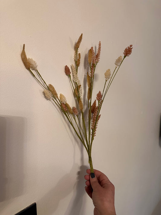 Natural Bunny Tail & Cone Mix Bunch Faux Flowers