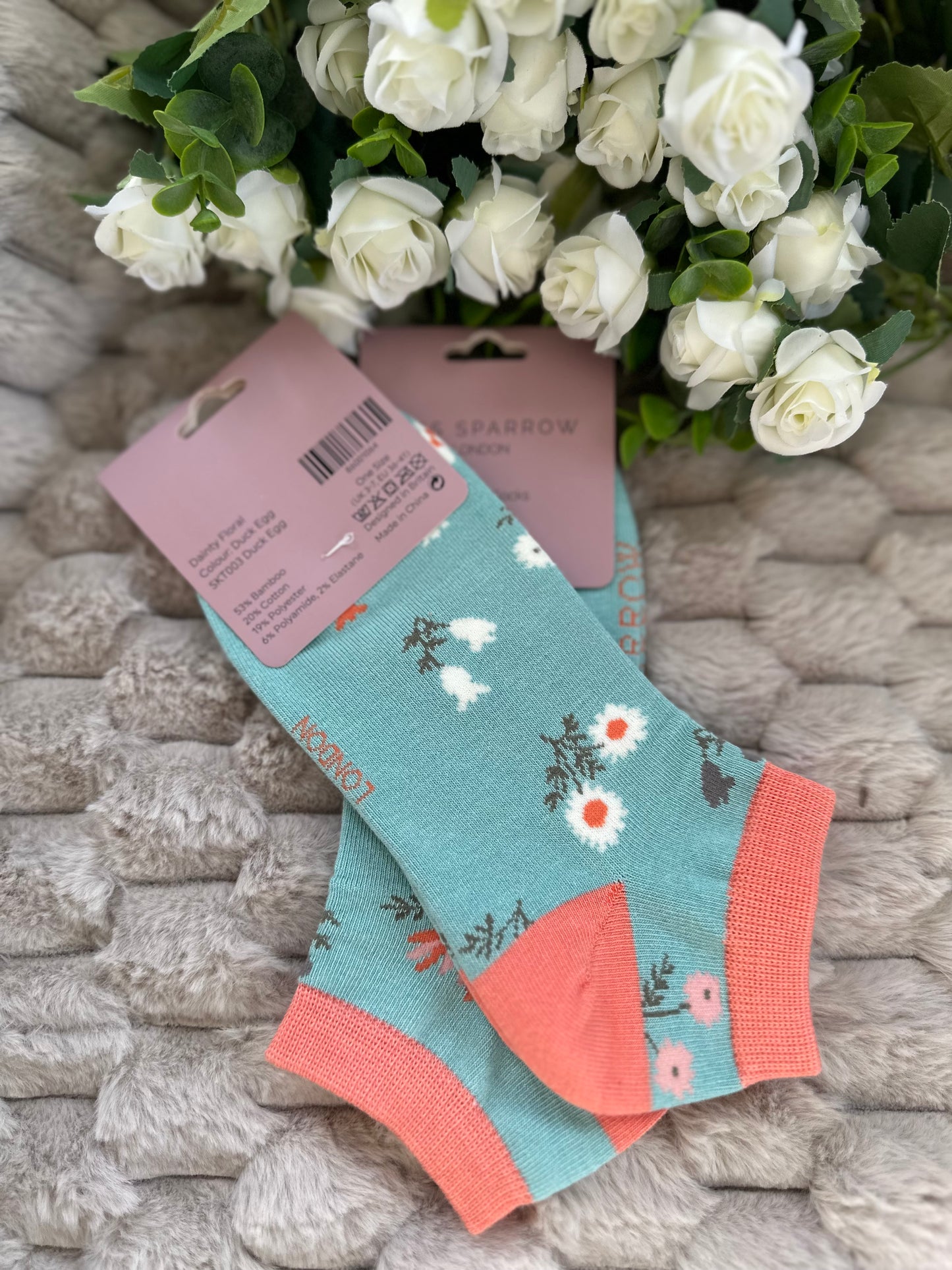Miss Sparrow Flowers Trainer Socks