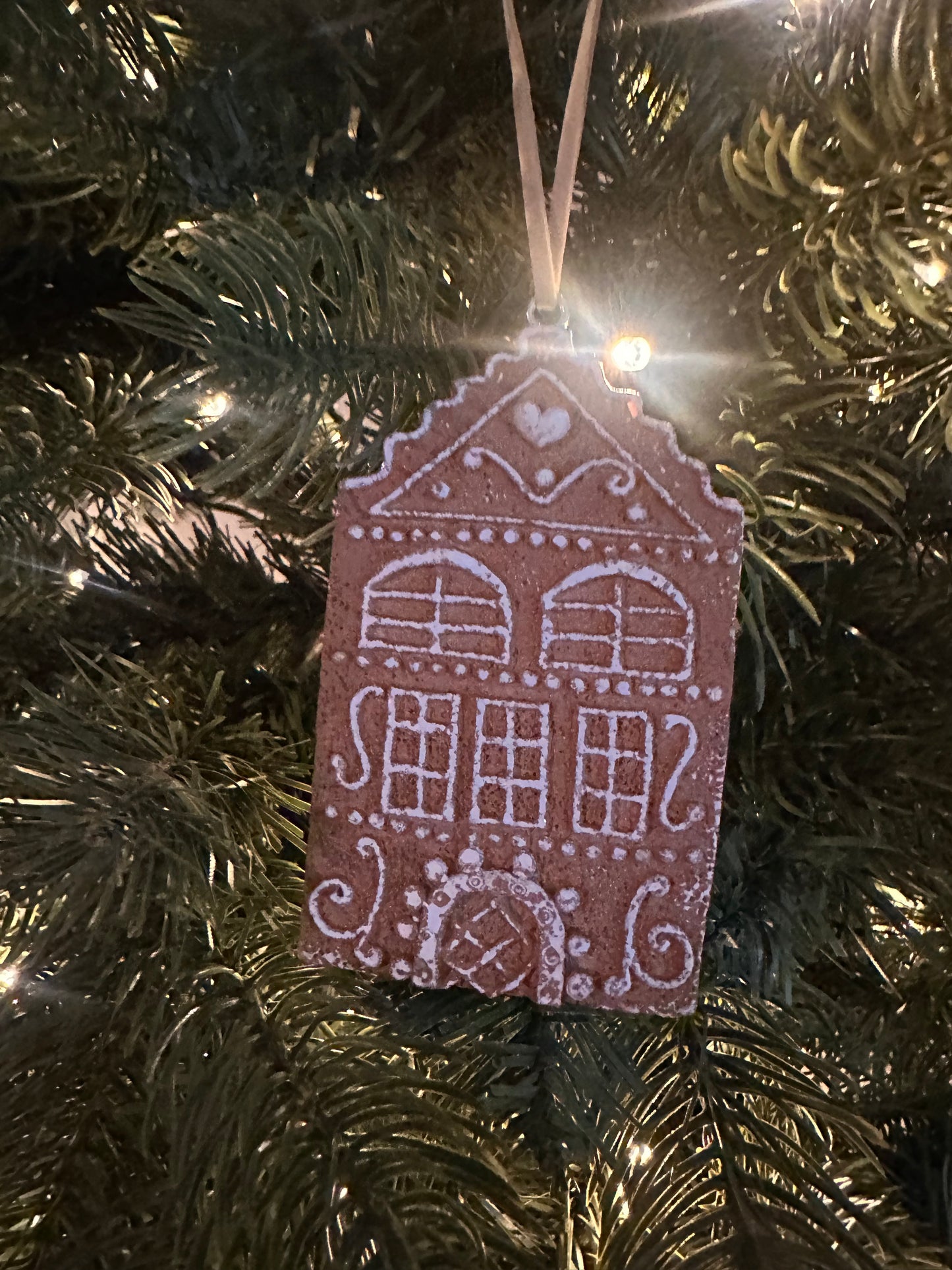 Resin Gingerbread House Tree Decor ~ Set of One Of Each