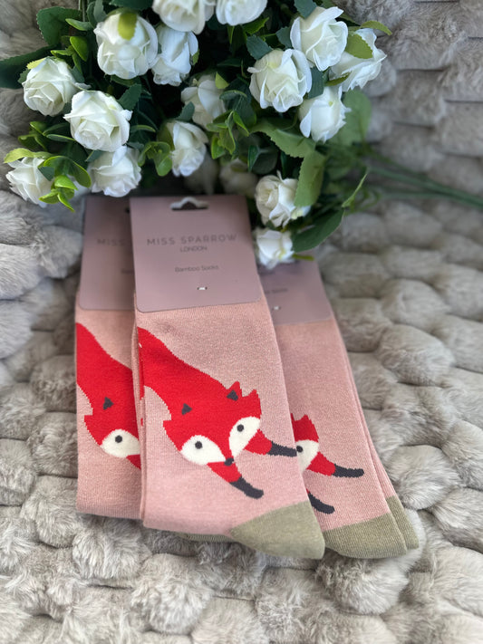 Miss Sparrow Fox Design Socks