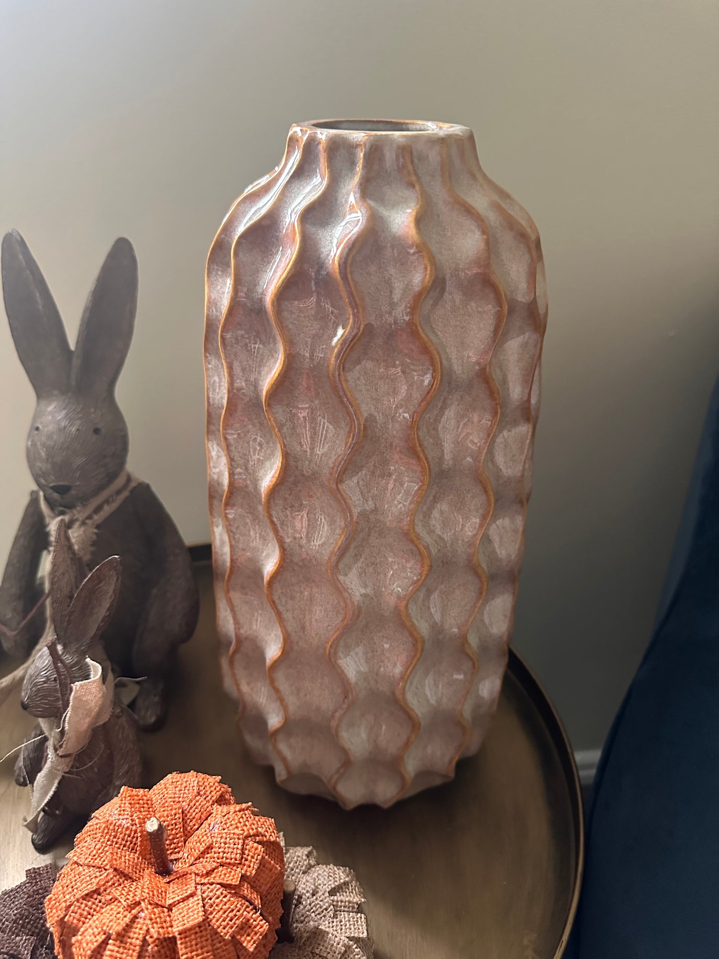 Large Glazed Wave Vase