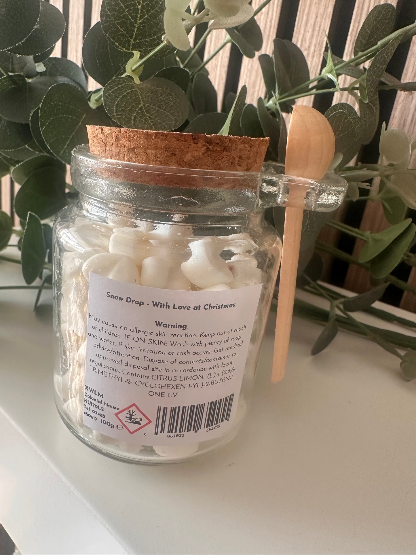 With Love at Christmas Melting Wax Pot ~ Snowdrop ~ 300 Hrs Burn Time
