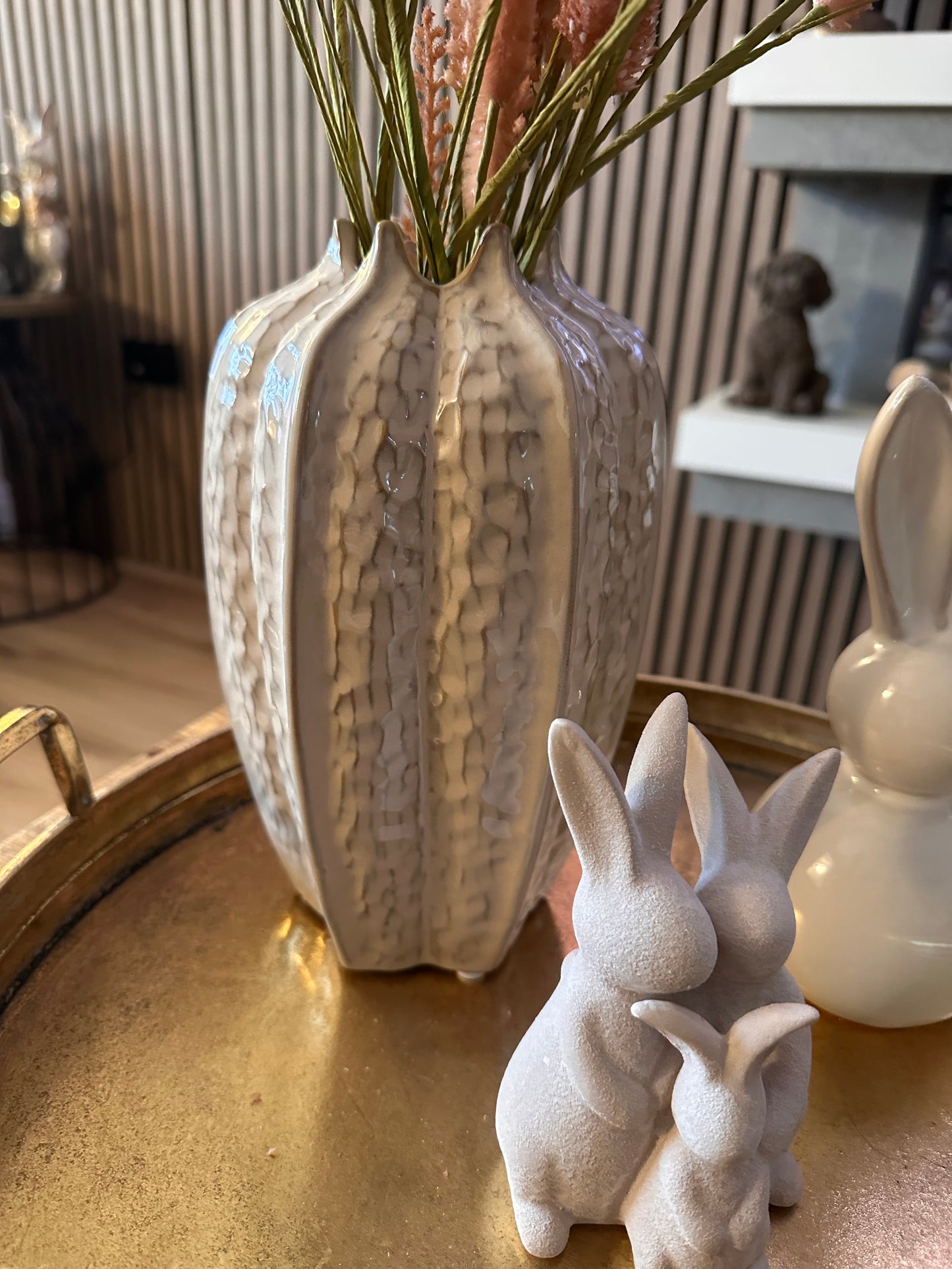 Taupe Ceramic Pod Style Vase