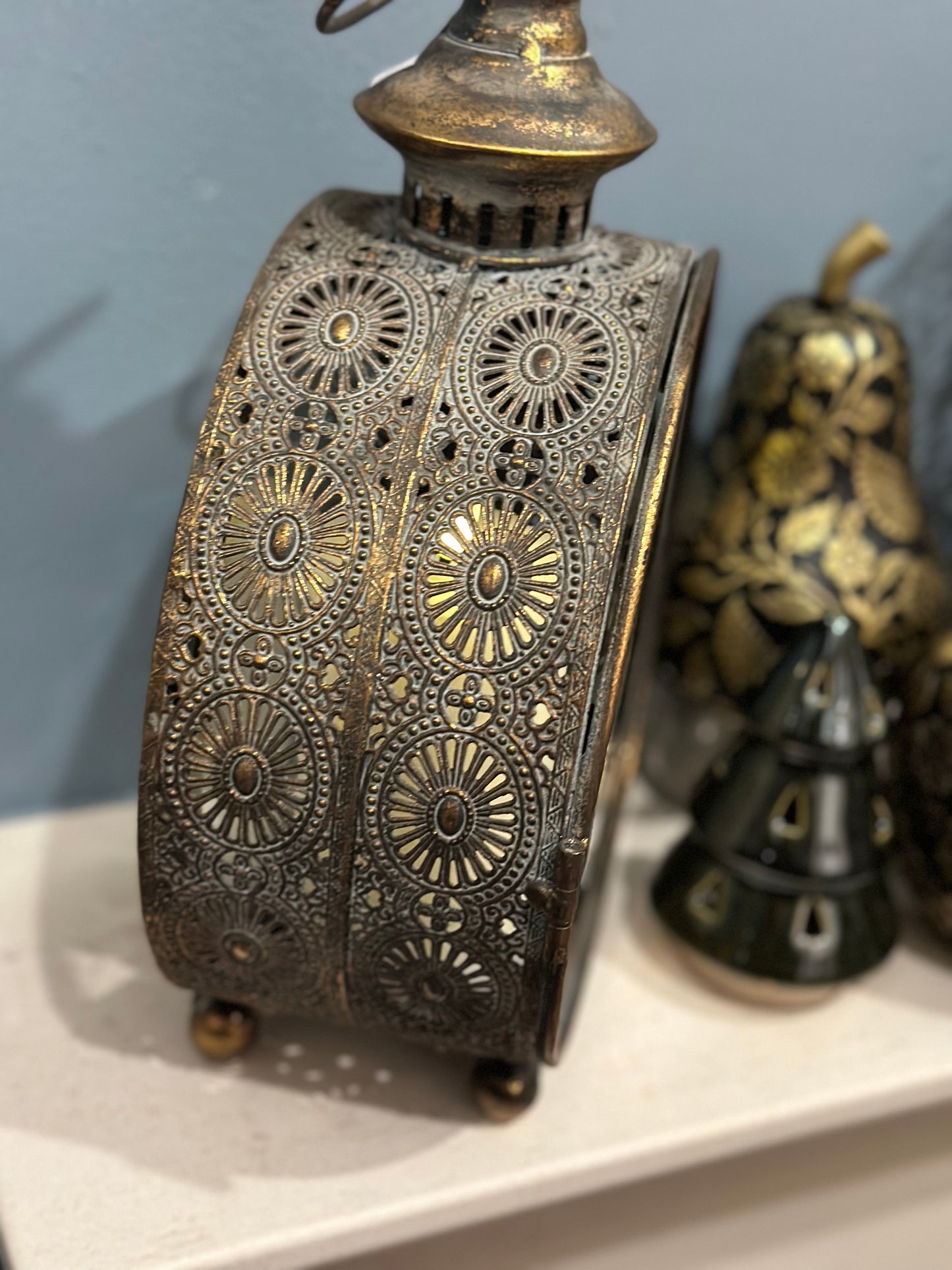 Round Rustic Metal Candle Holder