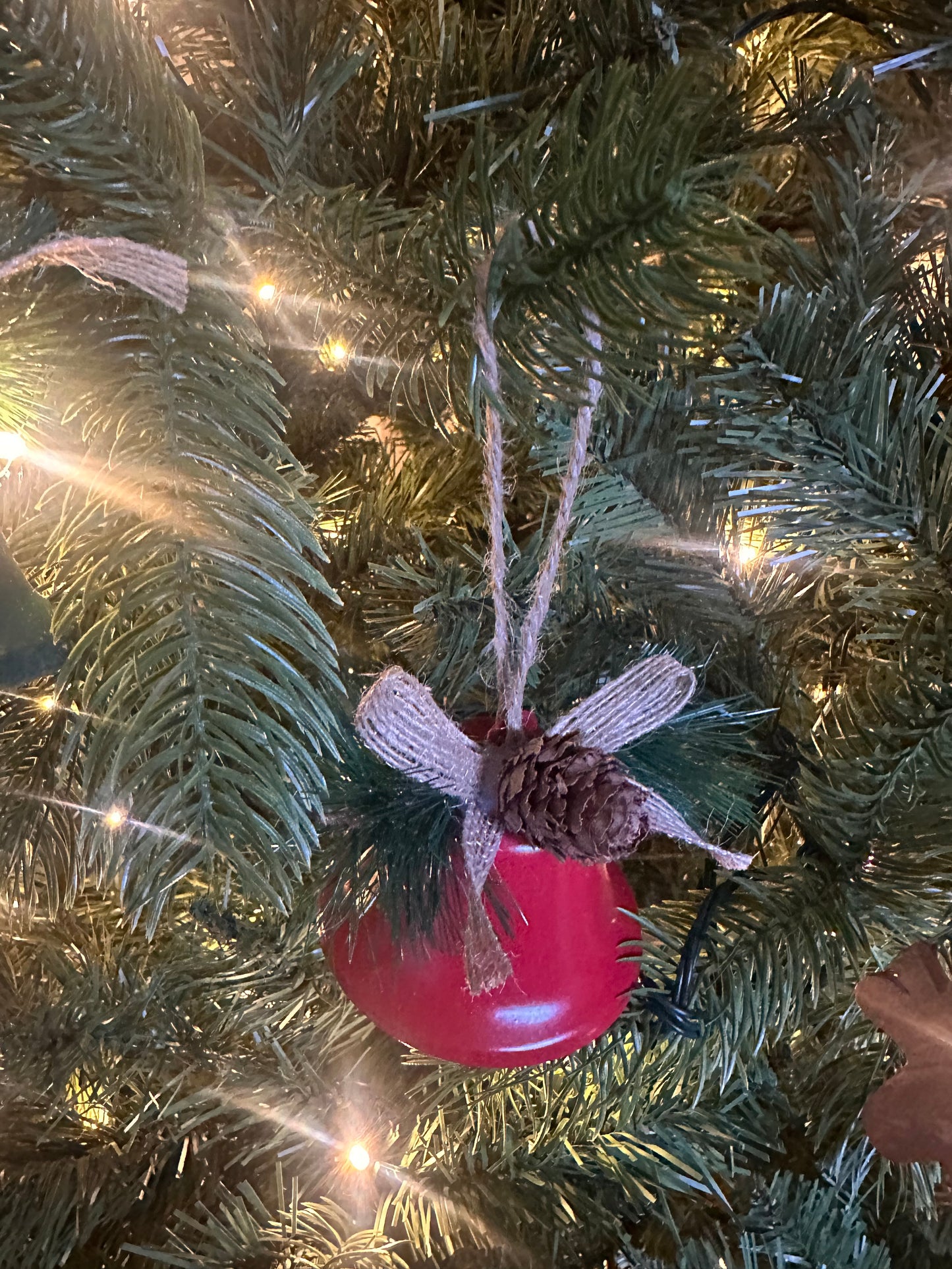 Metal Hanging Bell with Fir Cones