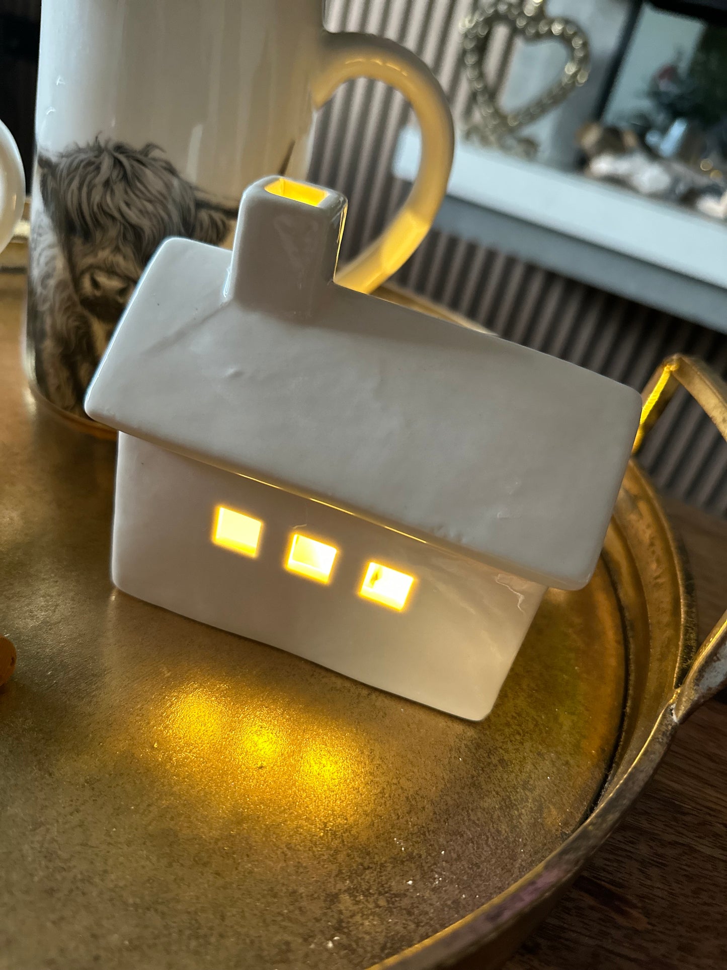 Ceramic Led Heart House ~ Home where memories are made & shared