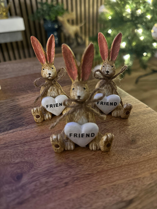 Cute Sitting Friend Heart Rabbit