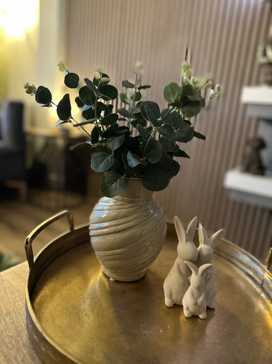 Stoneware Taupe Twist Vase