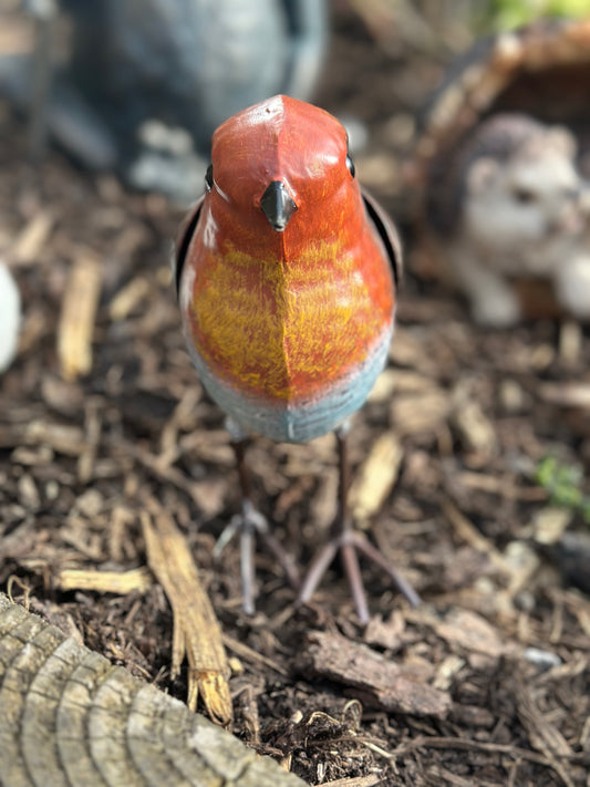 Colourful Garden Metal Robin