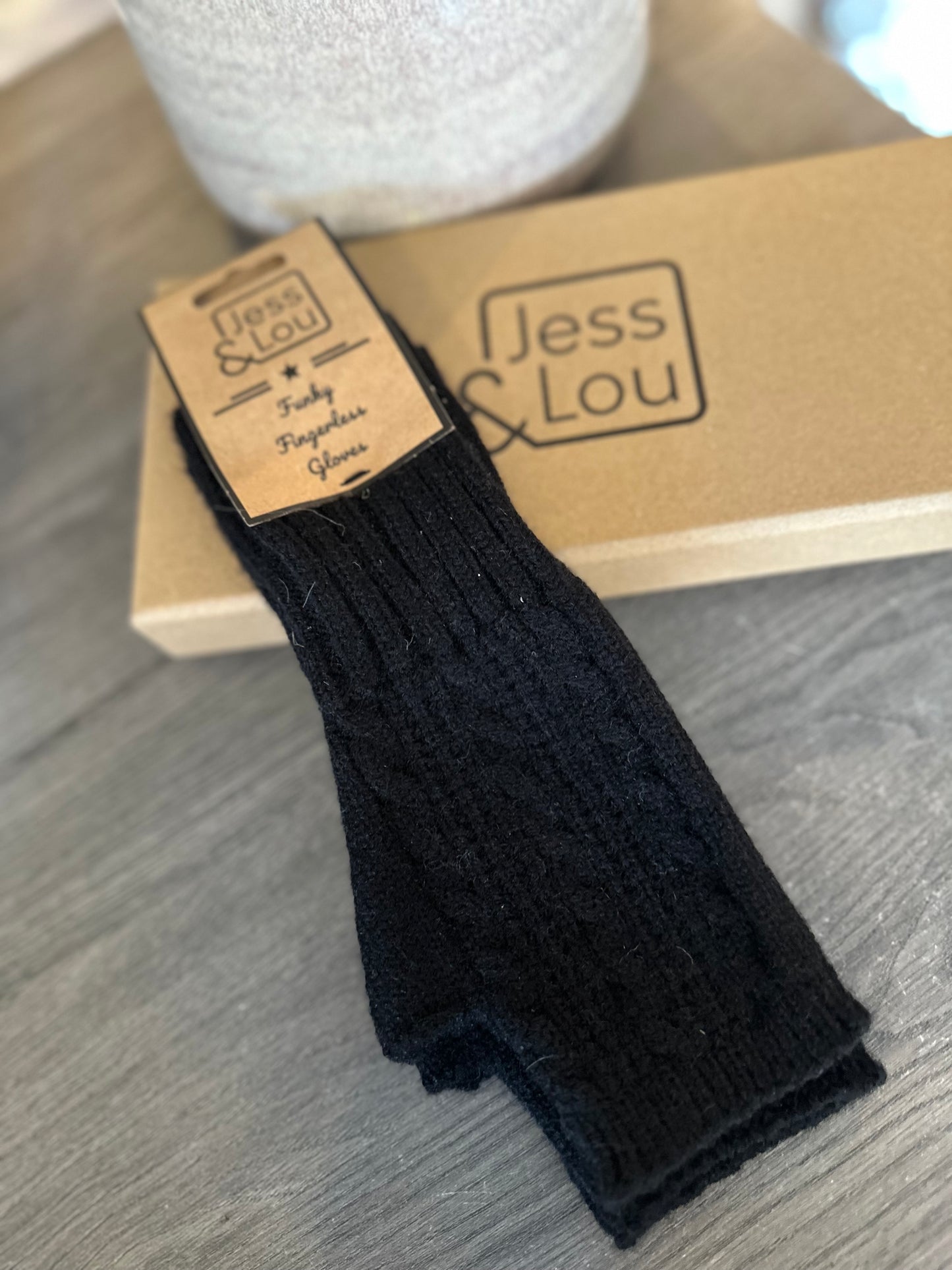 Jess & Lou Cable Knit Fingerless Gloves ~ 5 Colours