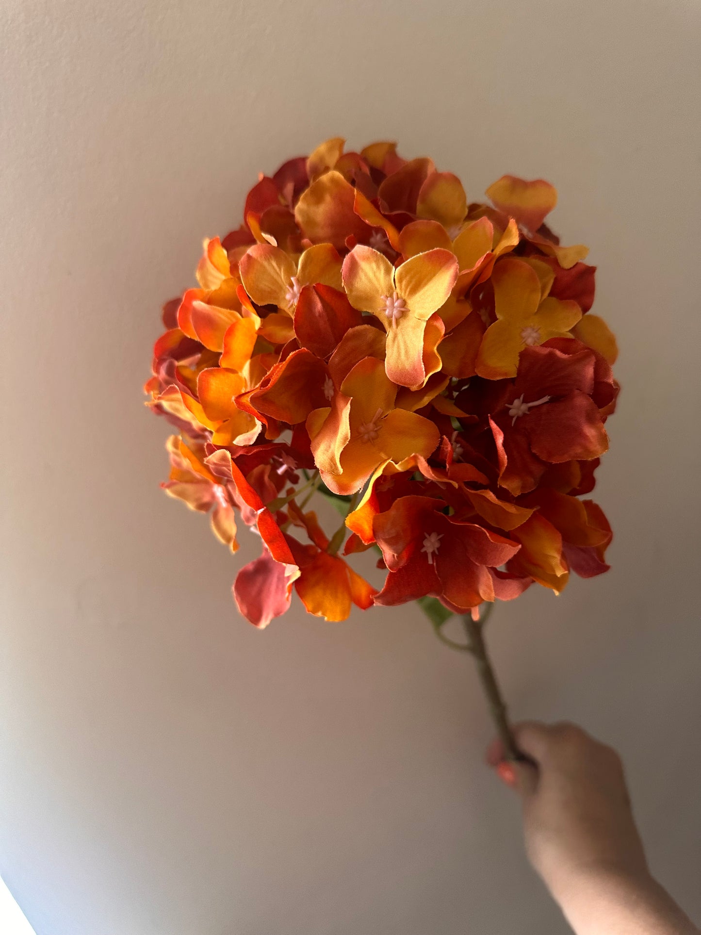 Orange Faux Flower Hydrangeas