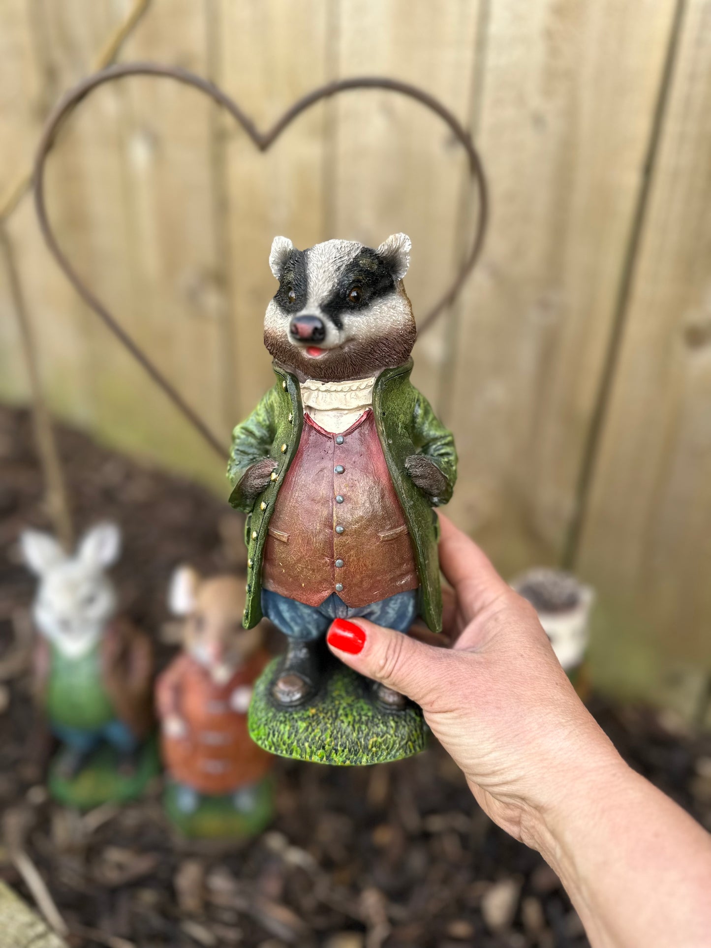 Suited Decorative Badger Garden Decor