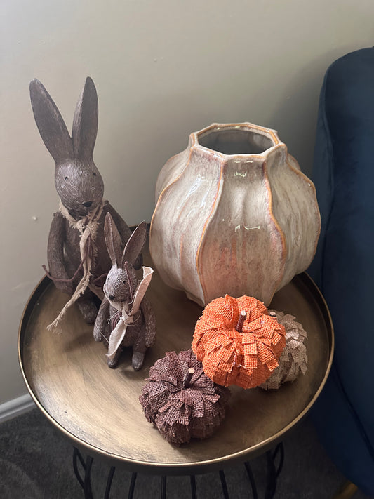 Glazed Seed Pod Style Chunky Statement Squat Vase