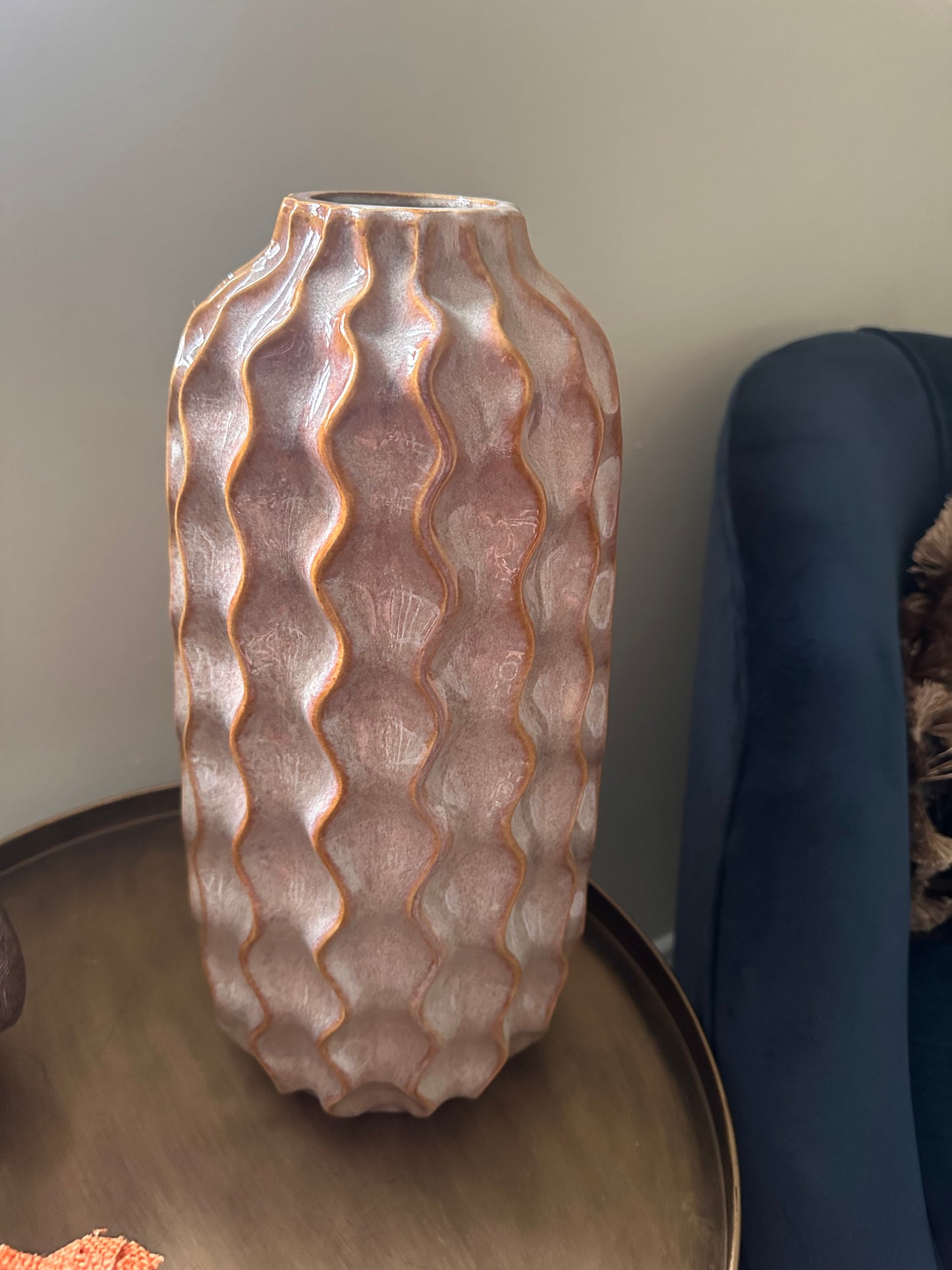 Large Glazed Wave Vase