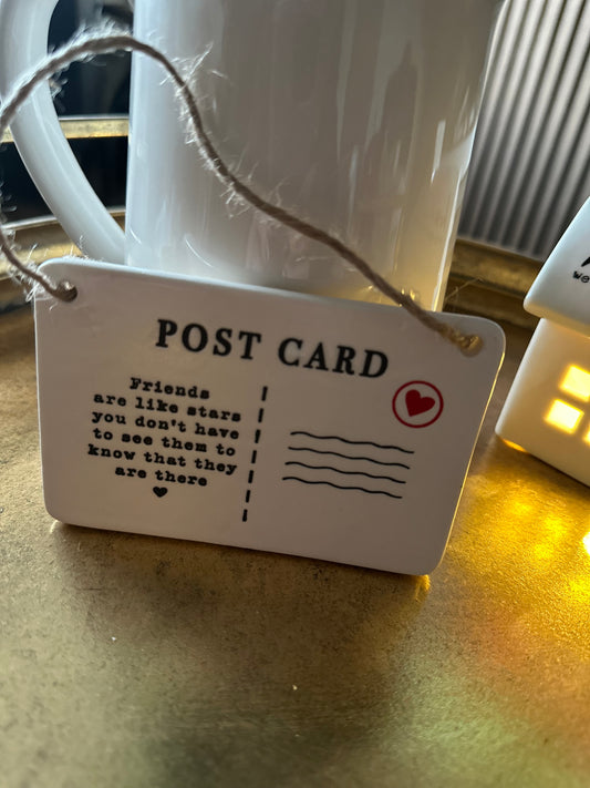Ceramic Friend Postcard with Twine