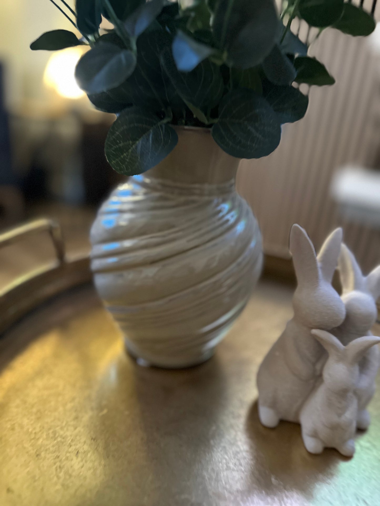 Stoneware Taupe Twist Vase