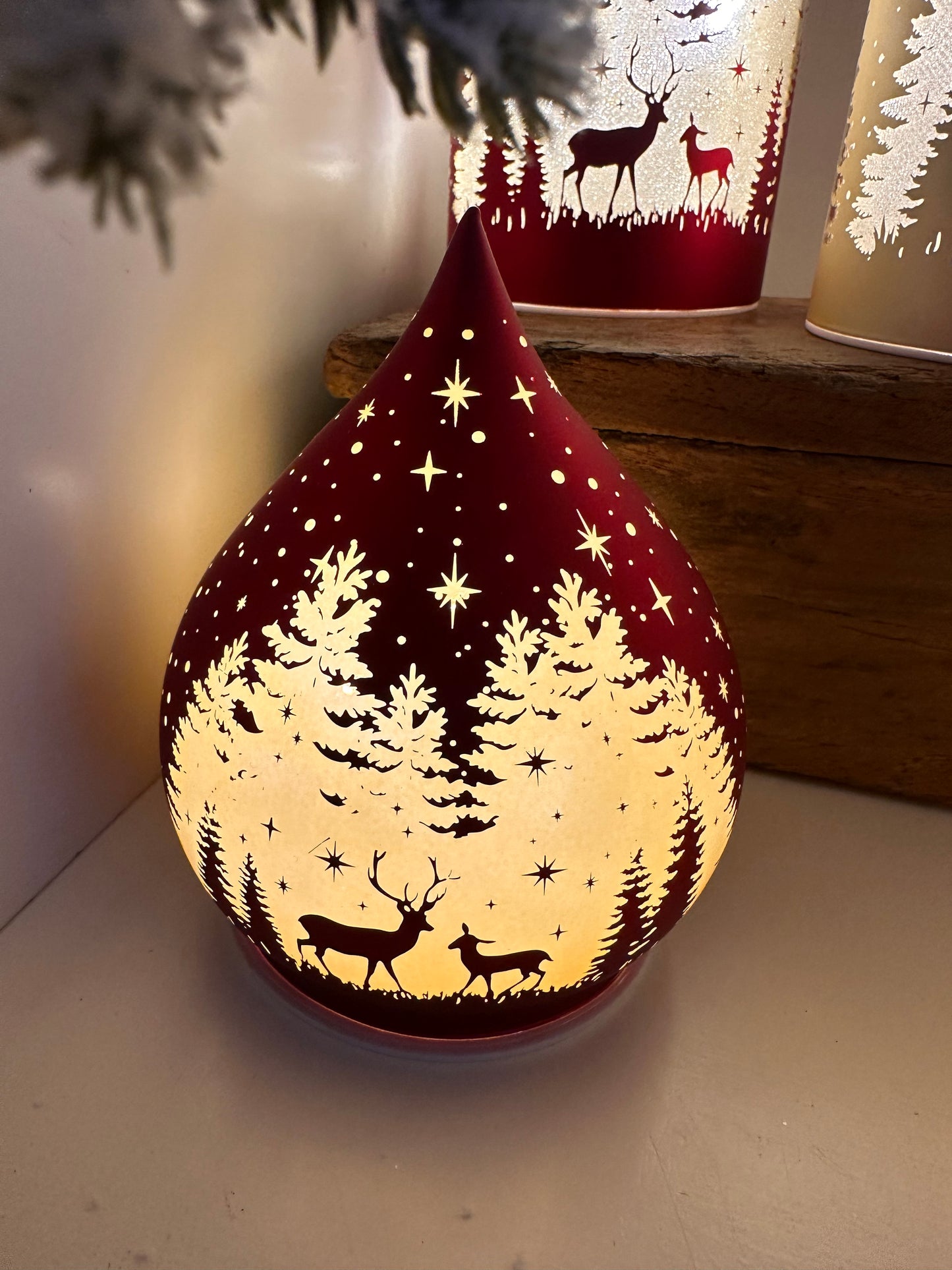 Led Teardrop Glass Christmas Decoration ~ Choice of 3 Colours