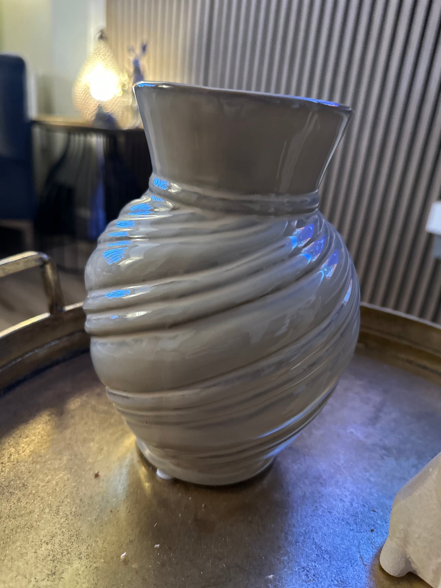 Stoneware Taupe Twist Vase