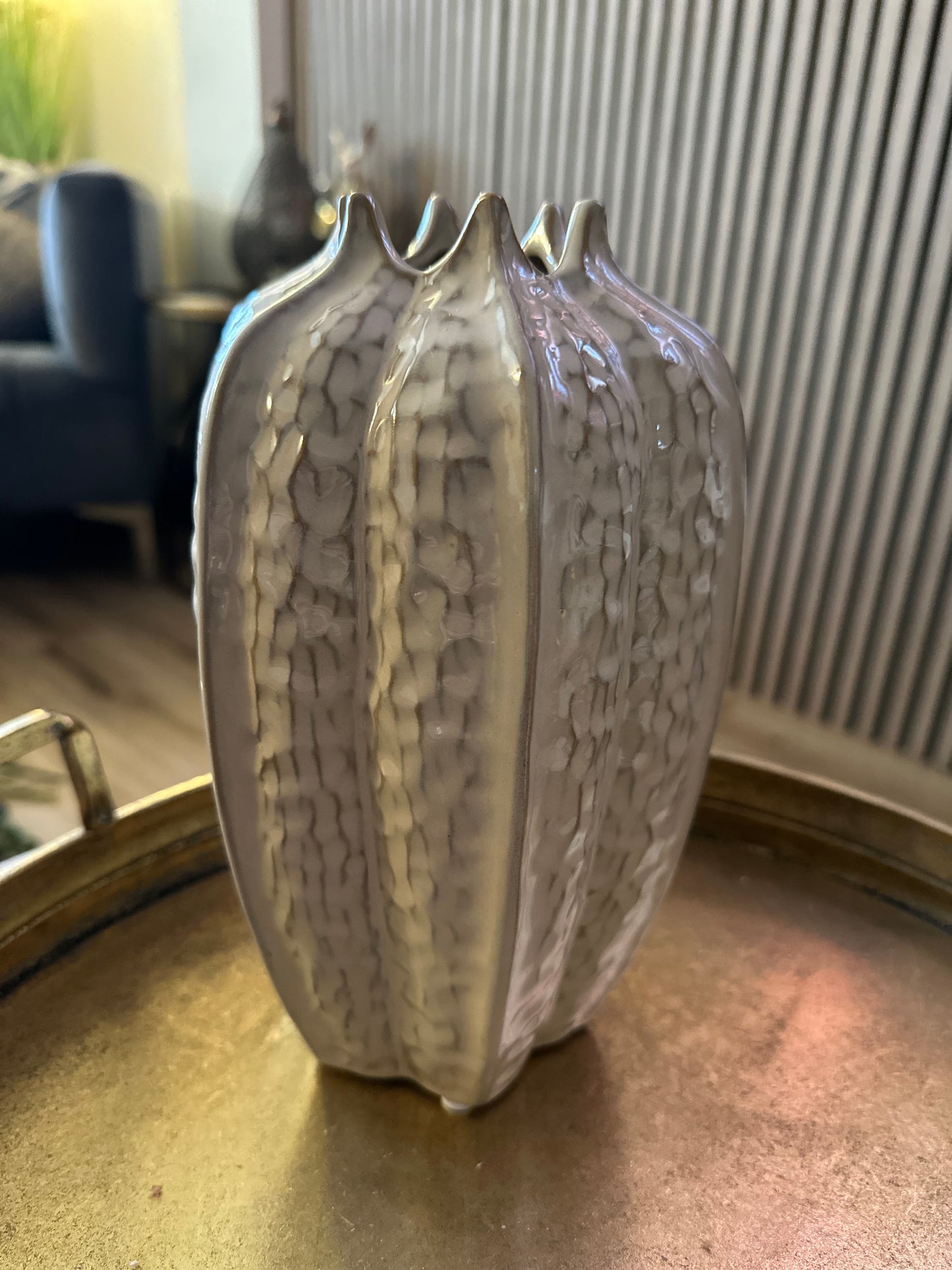 Taupe Ceramic Pod Style Vase