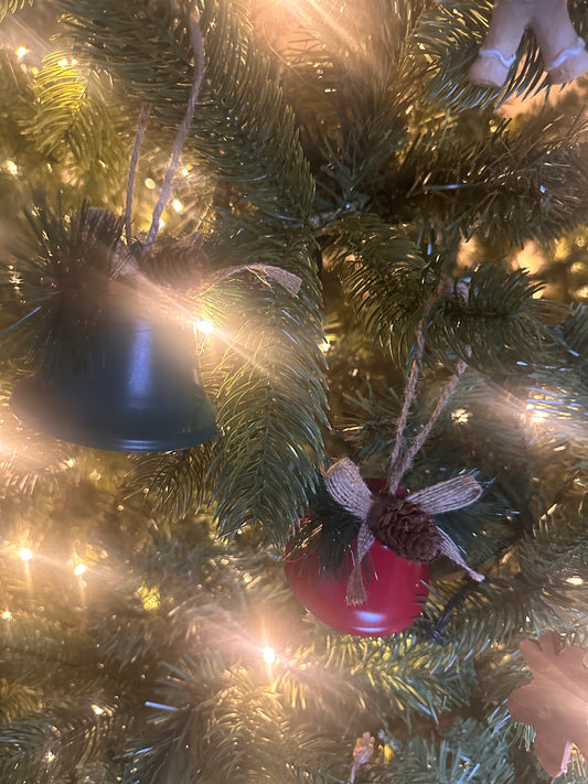 Metal Hanging Bell with Fir Cones