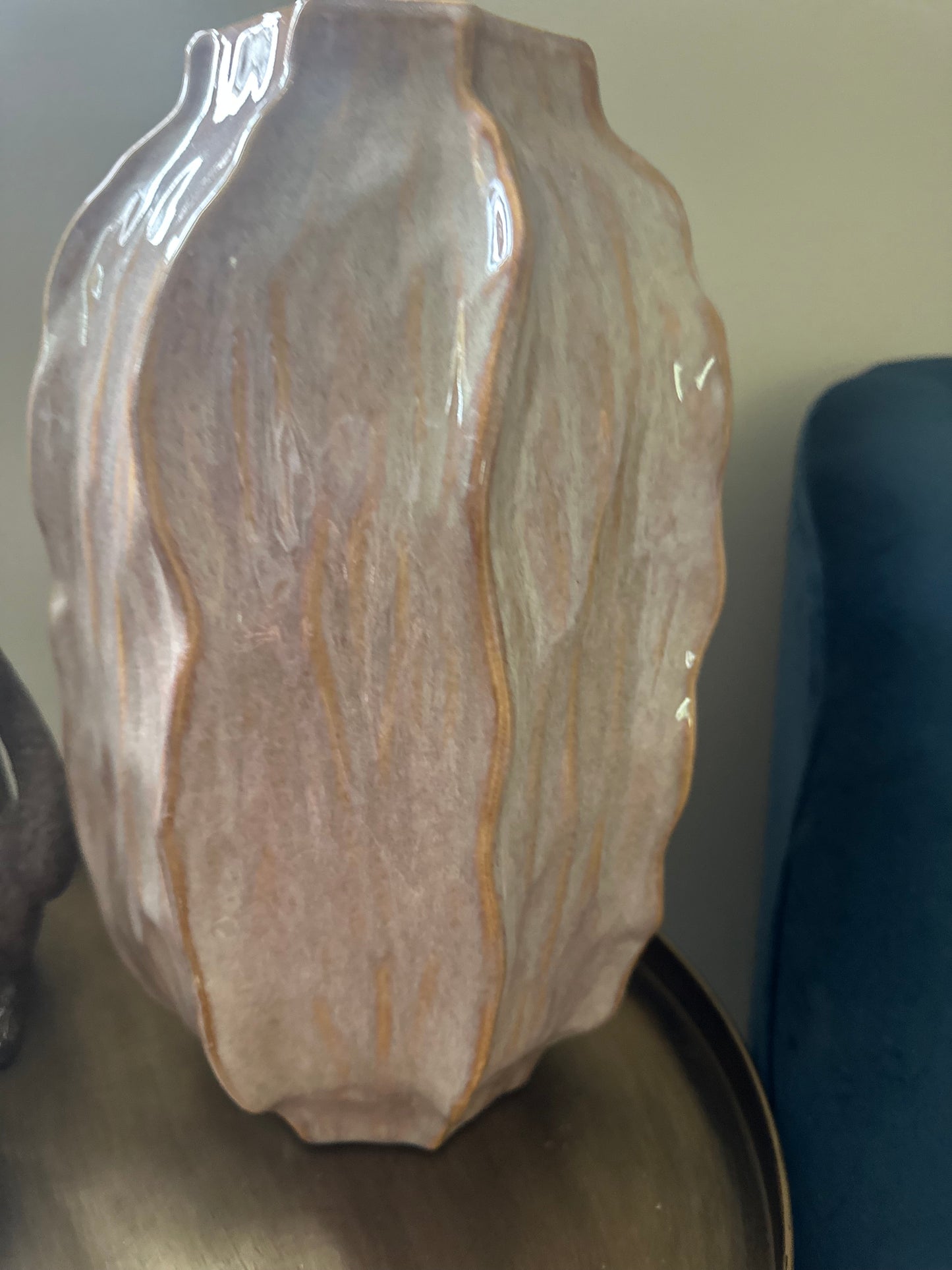 Stunning Statement Decorative Seed Pod Glazed Vase - Luxury Large Sculptural Design