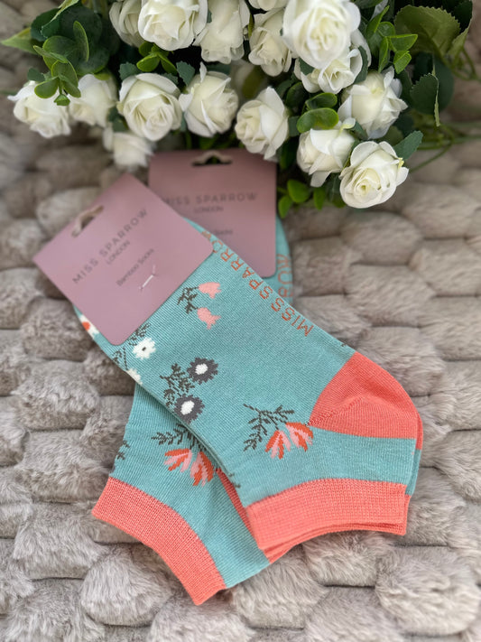 Miss Sparrow Flowers Trainer Socks