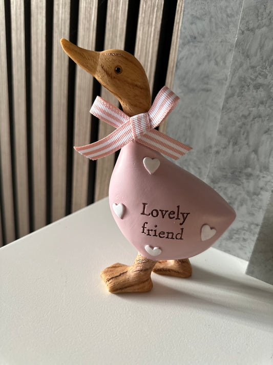 Pink Resin Friend Decorative Duck