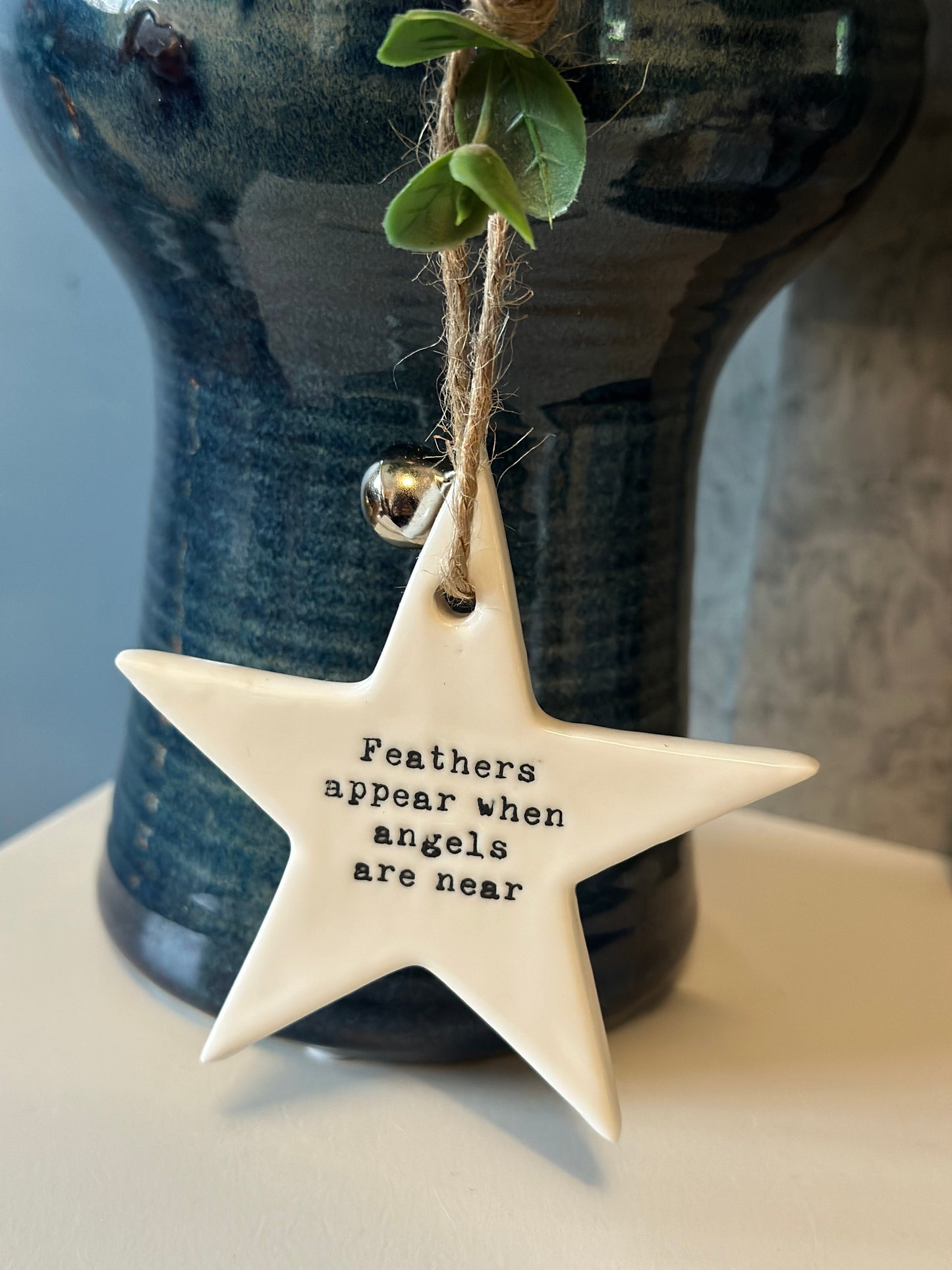 Hanging Ceramic Star Feathers Appear When Angels are near