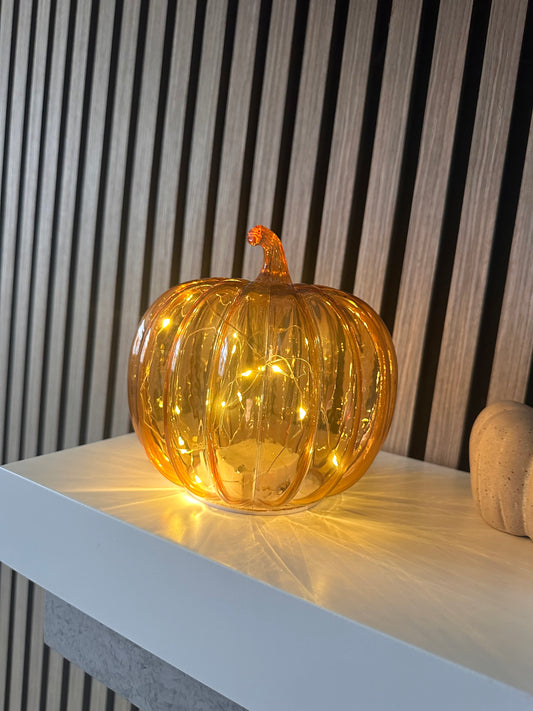 Led Glass Decorative Pumpkin